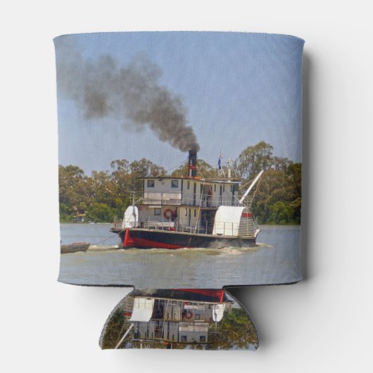Paddle Steamer Chugging Down River Murray Blikjeskoeler (Achterkant)