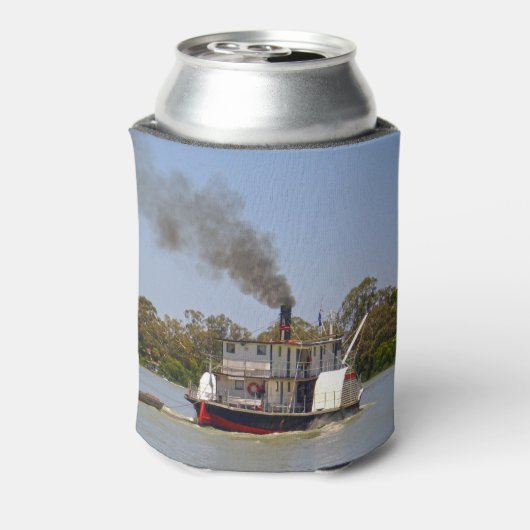 Paddle Steamer Chugging Down River Murray Blikjeskoeler (Blikje Achterkant)
