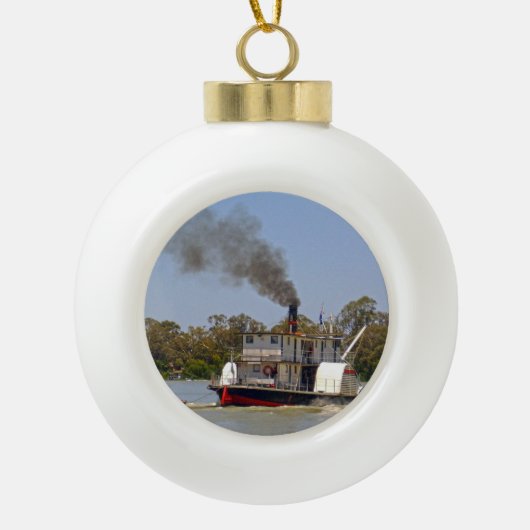 Paddle Steamer Cruising River Murray Keramische Bal Ornament (Voorkant)