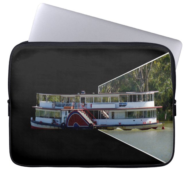 Paddle Steamer Dimensional Art Laptop Sleeve (Voorkant)