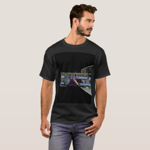 Paddle Steamer Popout Art, Mannen Zwart T-shirt