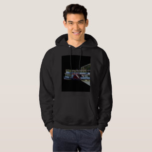 Paddle Steamer Popout Art, Mannen zwarte heide Hoodie