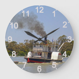 Paddle Steamer River Murray, Wall Clock Grote Klok