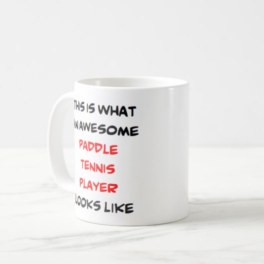 paddle tennis player , geweldige Mok (Voorkant links)