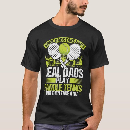 Paddle Tennis Player Match Tournament Dad Papa Fat T-shirt (Voorkant)