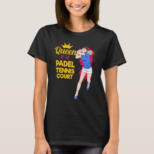Paddle Tennis Queen Princess Backhand Racket T-shirt (Voorkant)