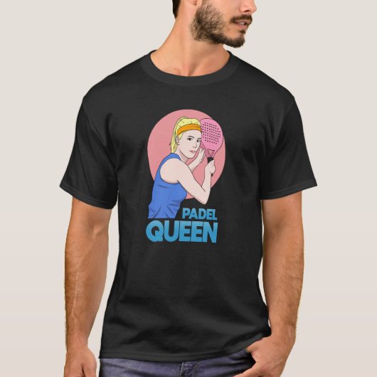 Paddle Tennis Queen Princess Backhand Racket T-shirt (Voorkant)