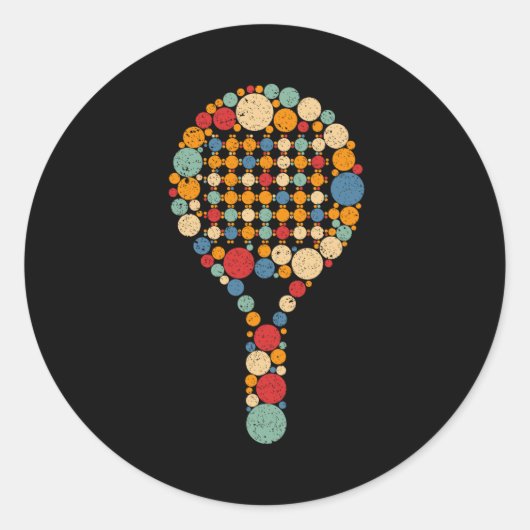 Paddle Tennis Ronde Sticker (Voorkant)