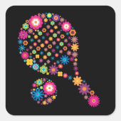 Paddle Tennis Vierkante Sticker (Voorkant)