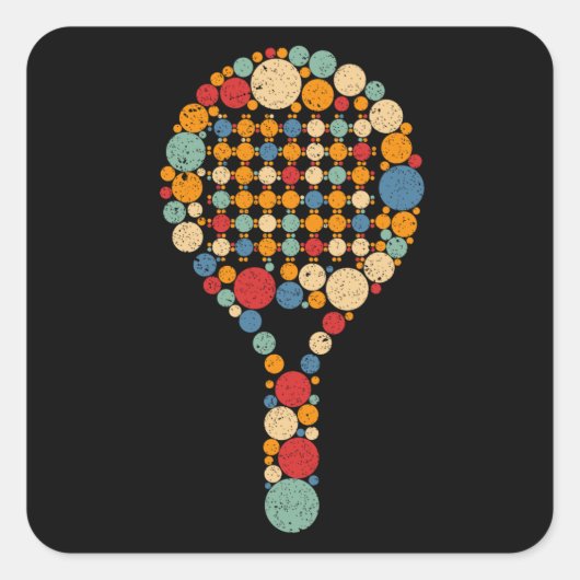 Paddle Tennis Vierkante Sticker (Voorkant)