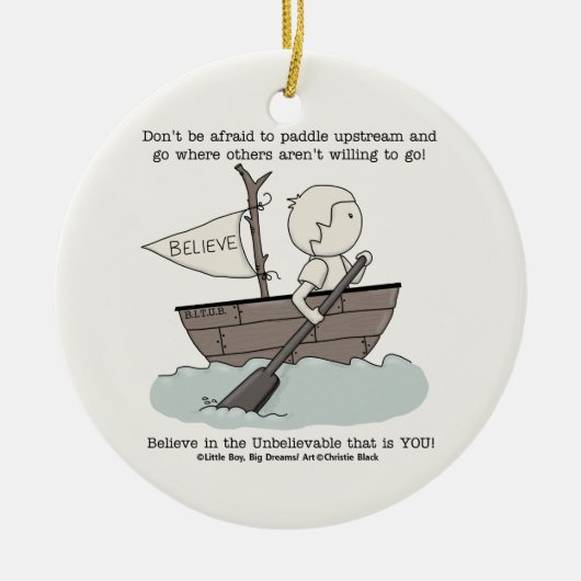 Paddle upstream keramisch ornament (Voorkant)