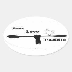 paddle voor vredesliefde , dubbele blade ovale sticker