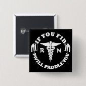Paddle You Shock You Nurse RN AFib Vierkante Button 5,1 Cm (Voorkant /achterkant)