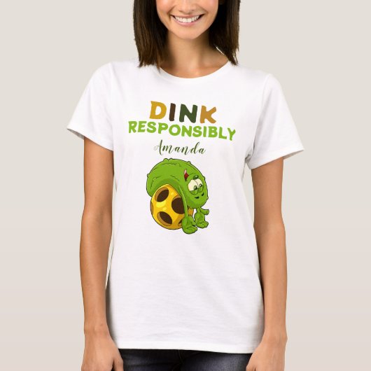 Paddleball Dink Verantwoord Dames T-shirt (Voorkant)