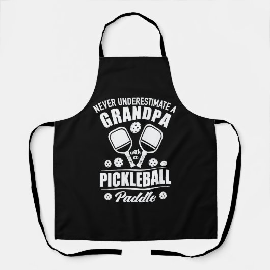Paddleball - Opa met een Pickleball Paddle Schort (Voorkant)