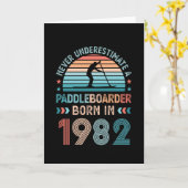 Paddlebarding, geboren in 1982 40th Birthday Gift  Kaart (Gele Bloem)