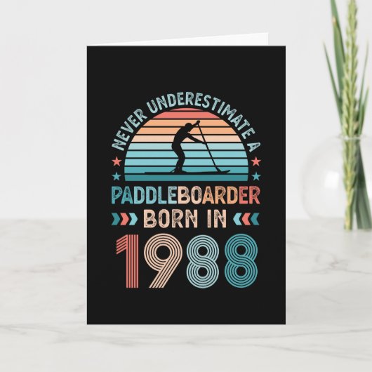 Paddlebarding, geboren in 1988 40th Birthday Gift Kaart (Voorkant)