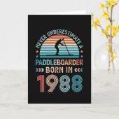 Paddlebarding, geboren in 1988 40th Birthday Gift Kaart (Gele Bloem)