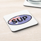 Paddleboard Australië-vlag voor standaardopstellin Bier Onderzetter (Linkerzijde)