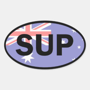 Paddleboard Australië-vlag voor standaardopstellin Ovale Sticker