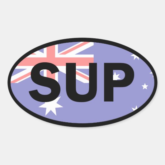 Paddleboard Australië-vlag voor standaardopstellin Ovale Sticker (Voorkant)