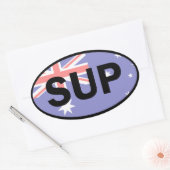 Paddleboard Australië-vlag voor standaardopstellin Ovale Sticker (Envelop)