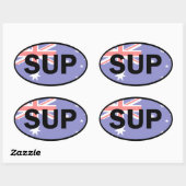 Paddleboard Australië-vlag voor standaardopstellin Ovale Sticker (Vel)