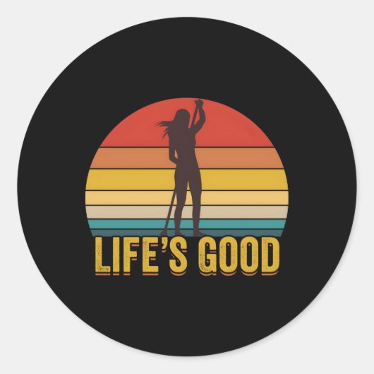 Paddleboard Sup Life's Sup Slogan Ronde Sticker (Voorkant)