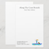 Paddleboard Water Sports Rentals Business Kantoor Briefpapier (Voorkant / Achterkant)