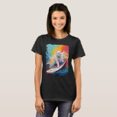 Paddleboard Witte Kat T-shirt (Voorkant volledig)