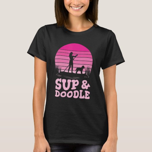 Paddleboarding Dog SUP & Doodle T-shirt (Voorkant)
