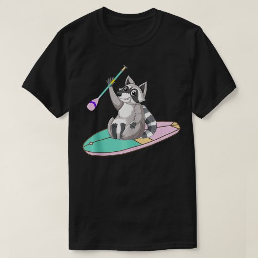 Paddleboarding Funny Raccoon Dier Paddle T-shirt (Design voorkant)