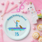 Paddleboarding Girl Birthday Party Paper Bord (Feest)