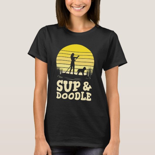 Paddleboarding Hond Sup & Doodle 1 T-shirt (Voorkant)