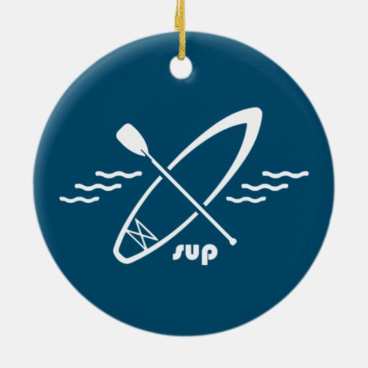 Paddleboarding in staat stellen keramisch ornament (Achterkant)