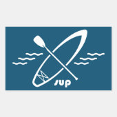 Paddleboarding in staat stellen rechthoekige sticker (Voorkant)