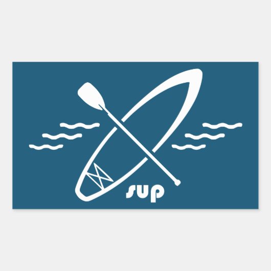 Paddleboarding in staat stellen rechthoekige sticker (Voorkant)
