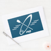 Paddleboarding in staat stellen rechthoekige sticker (Envelop)