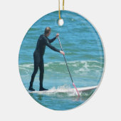 Paddleboarding Keramisch Ornament (Links)