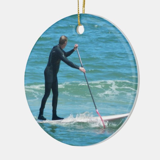 Paddleboarding Keramisch Ornament (Links)