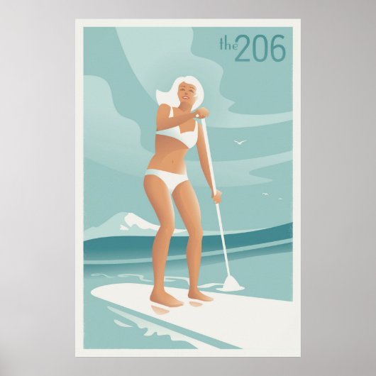 Paddleboarding Lake Washington Poster (Voorkant)