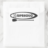 Paddleboarding met superholic standup rechthoekige sticker (Tas)