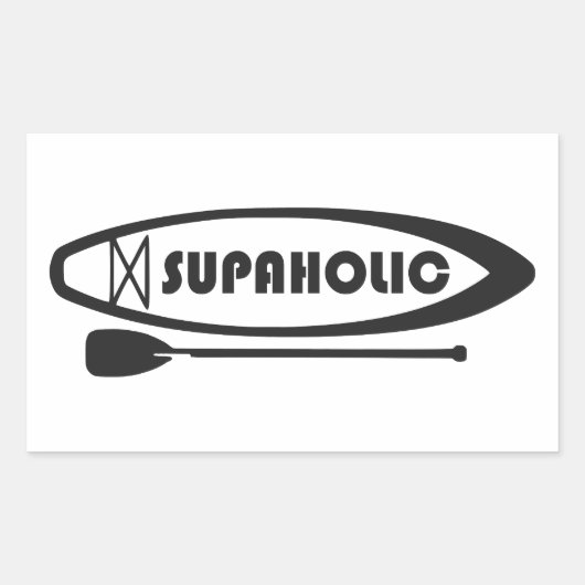 Paddleboarding met superholic standup rechthoekige sticker (Voorkant)