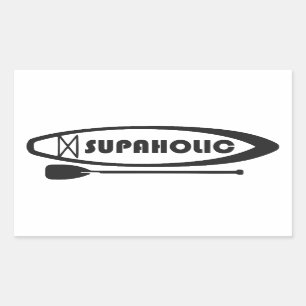 Paddleboarding met superholic standup rechthoekige sticker