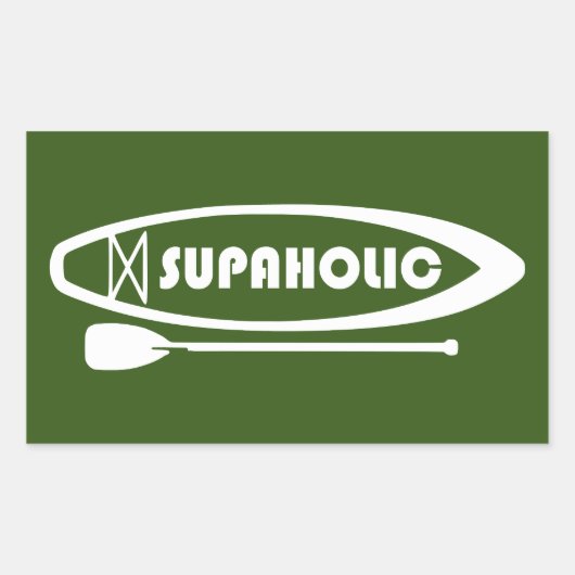 Paddleboarding met superholic standup rechthoekige sticker (Voorkant)