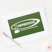 Paddleboarding met superholic standup rechthoekige sticker (Envelop)