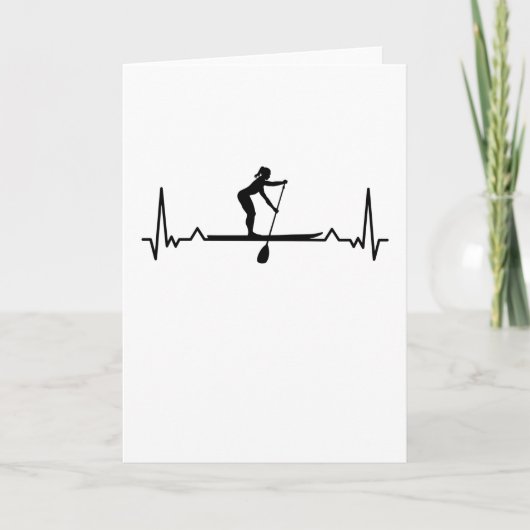 Paddleboarding Sup Girls Heartbeat Gift Kaart (Voorkant)