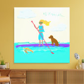 Paddleboarding SUP Happy Place Wall Canvas (Insitu (Woonkamer))