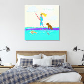 Paddleboarding SUP Happy Place Wall Canvas (Insitu (Slaapkamer))