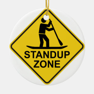 Paddleboarding Zone Road Sign Keramisch Ornament